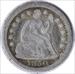 1850 Liberty Seated Silver Dime VG Uncertified