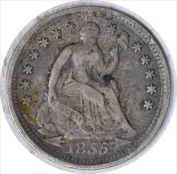 1855 Liberty Seated Silver Half Dime Arrows F Uncertified