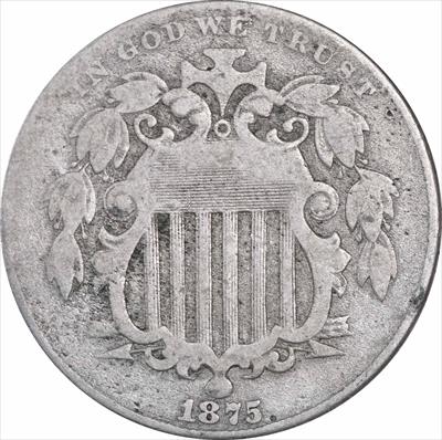 1875 Shield Nickel VG Uncertified
