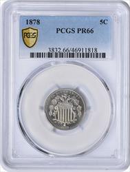 1878 Shield Nickel PR66 PCGS