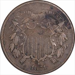 1871 Two Cent Piece VF Uncertified #133