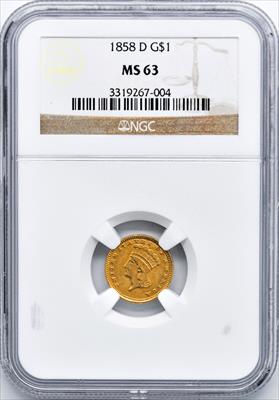 1858-D GOLD G$1