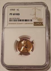 1959 Lincoln Memorial Cent Proof PF69 RED NGC
