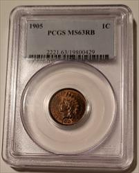 1905 Indian Head Cent MS63 RB PCGS