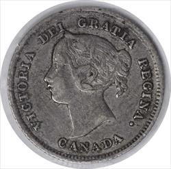 1875-H Canada 5 Cents Large Date F15 ICCS