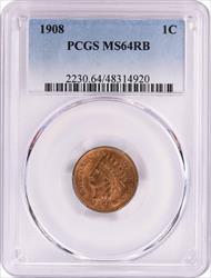 1908 Indian Cent MS64RB PCGS