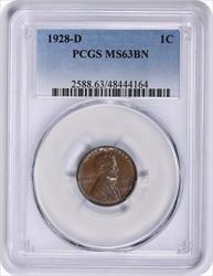 1928-D Lincoln Cent MS63BN PCGS