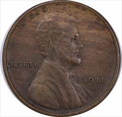 1911-S Lincoln Cent Choice EF Uncertified