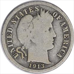 1913-S Barber Silver Dime G Uncertified