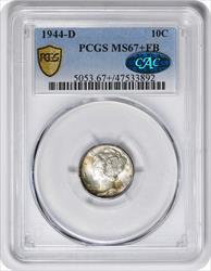 1944-D Mercury Silver Dime MS67+FB PCGS (CAC)