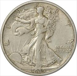 1935-S Walking Liberty Silver Half Dollar Choice EF Uncertified