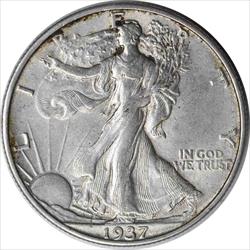 1937-S Walking Liberty Silver Half Dollar AU Uncertified