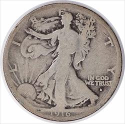 1916-D Walking Liberty Silver Half Dollar G Uncertified