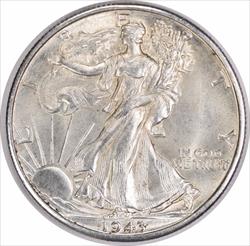 1943-D Walking Liberty Silver Half Dollar MS63 Uncertified