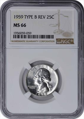 1959 Washington Silver Quarter Type B Reverse FS-901 MS66 NGC