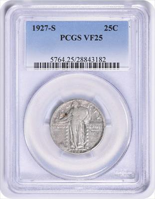 1927-S Standing Liberty Silver Quarter VF25 PCGS