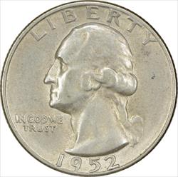 1952-S Washington Silver Quarter AU Uncertified