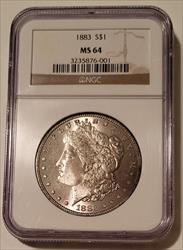 1883 Morgan Silver Dollar VAM-12 MS64 NGC Toned Stickered Reverse