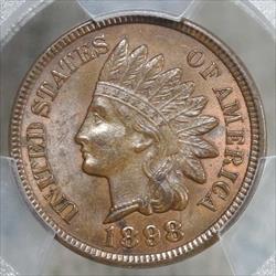 1898 Indian Cent, Choice Uncirculated, PCGS MS-64BN