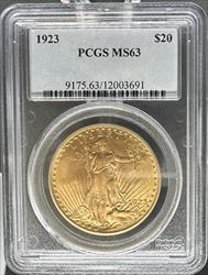 1923 $20 St Gaudens MS63 PCGS