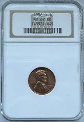 1956-D Lincoln Cent MS67RD NGC
