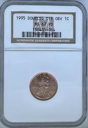 1995 DDO Lincoln Cent MS67RD NGC