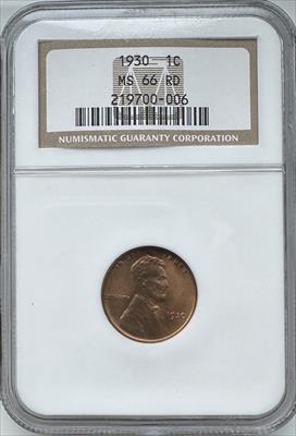 1930 Lincoln Cent MS66RD NGC