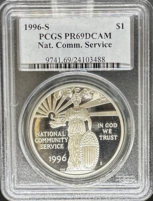 1996-S S$1 National Community Service PR69DCAM PCGS