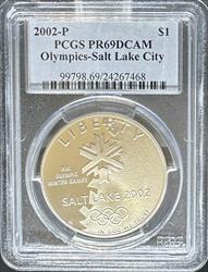 2002 S$1 Salt Lake City Olympics PR69DACM PCGS PR69DCAM