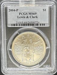 2004 S$1 Lewis & Clark MS69 PCGS