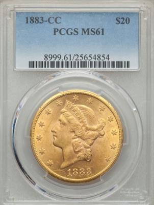 1883-CC $20 Liberty MS61 PCGS