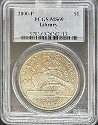 2000 S$1 Library of Congress MS69 PCGS