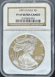 1987-S Silver Eagle PF69UCAM NGC