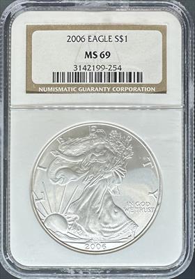 2006 Silver Eagle MS69 NGC