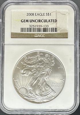 2008 Silver Eagle Gem Uncirculated NGC