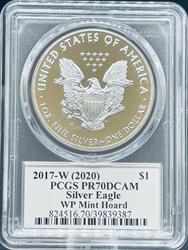 2017-W Silver Eagle PR70DCAM PCGS WP Mint Hoard Jim Peed Signed