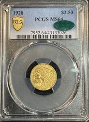 1928 $2.5 Indian MS64 PCGS CAC