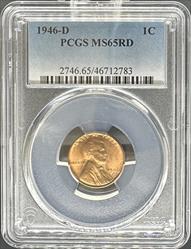 1946-D Lincoln Cent MS65RD PCGS