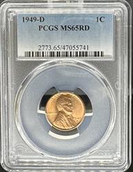 1949-D Lincoln Cent MS65RD PCGS