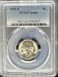 1945-S Jefferson Nickel MS66 PCGS