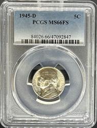 1945-D Jefferson Nickel MS66FS PCGS