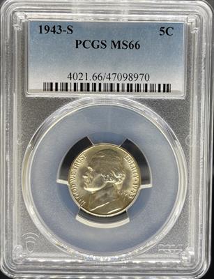 1943-S Jefferson Nickel MS66 PCGS