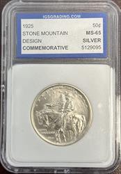 1925 50C Stone Mountain MS65 IGS