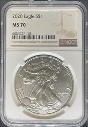 2020 Silver Eagle MS70 NGC