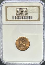 1935 Lincoln Cent MS66RD NGC