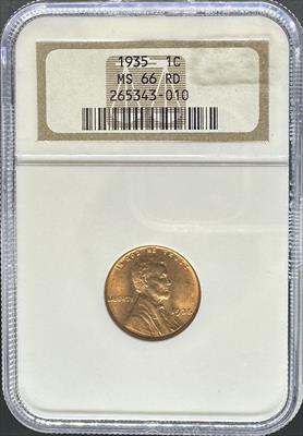 1935 Lincoln Cent MS66RD NGC