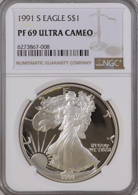1991-S Silver Eagle PF69UCAM NGC
