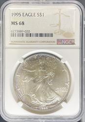 1995 Silver Eagle MS68 NGC