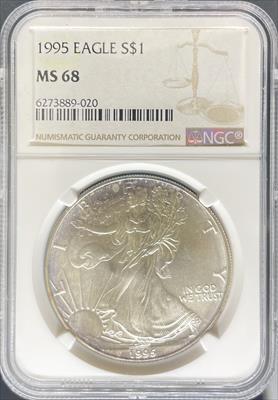 1995 Silver Eagle MS68 NGC