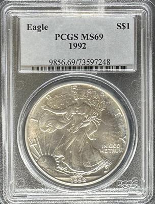 1992 Silver Eagle MS69 PCGS